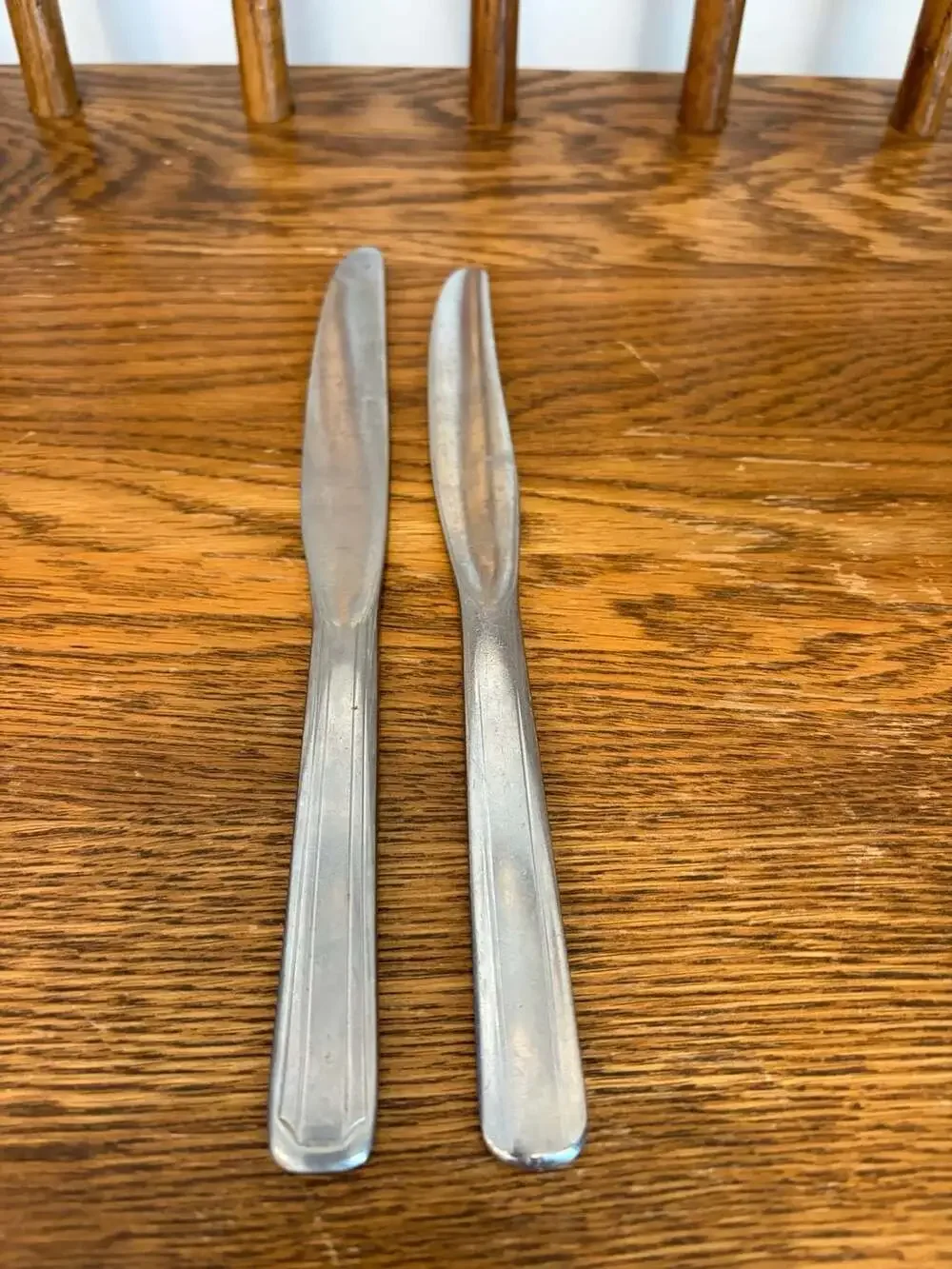 Vintage Stainless Steel Dinner Knives Set of 2